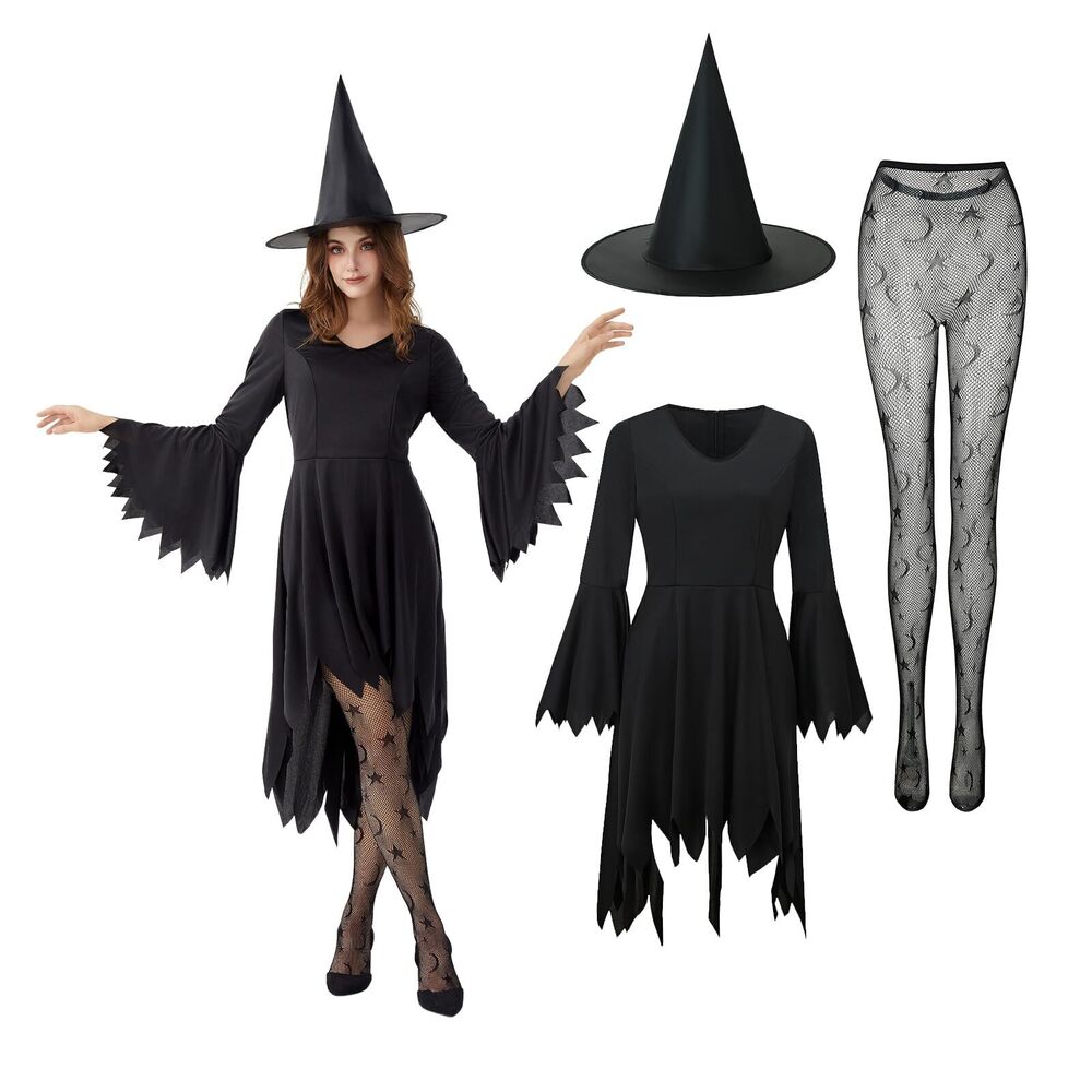2796 Halloween Witch Costumes For Girls Gothic Cosplay Witch